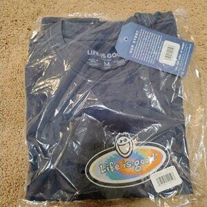Men's Life Is Good T Shirt Blue Medium New